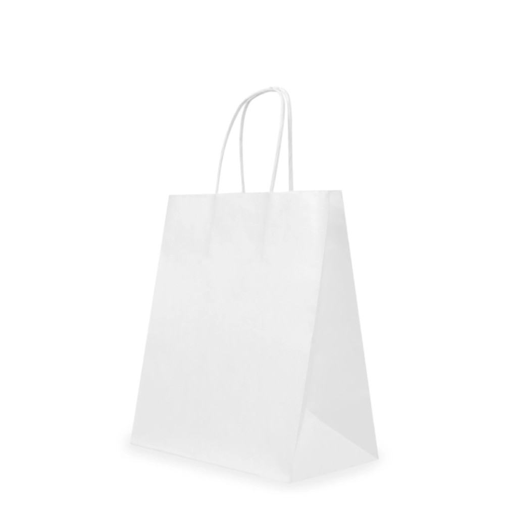 Пакет бумажный, белый, 70, с кручеными ручками