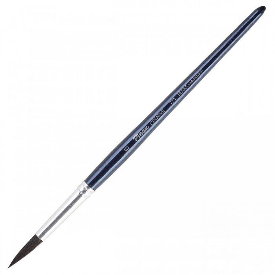 Кисть для рисования "Pinax CREATIVE №8", акварельная, синтетика имитация белки, круглая - 2