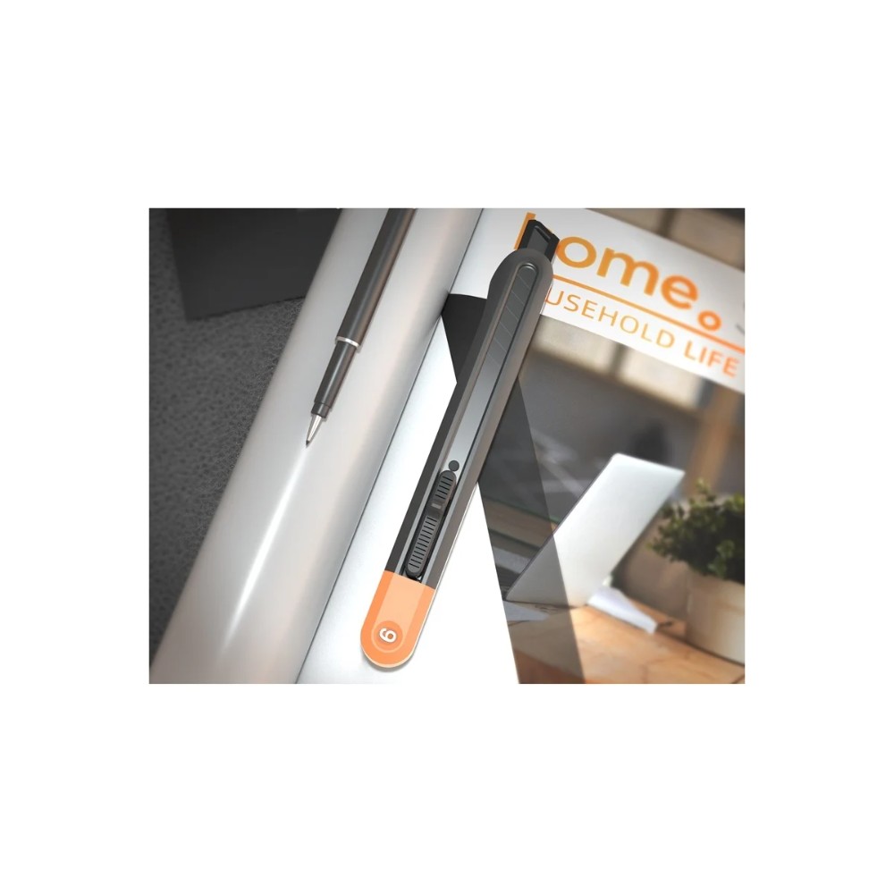 Нож для бумаги "Deli Home", 9 мм, оранжевый