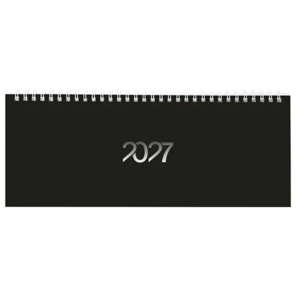 Планинг датированный "Black style" на 2027 год, 285х112 мм, 128 страниц, линейка, черный