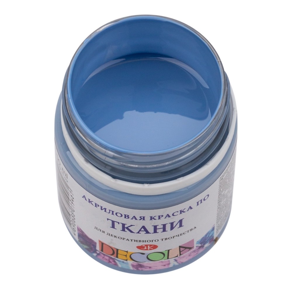 Краска акриловая по ткани "Декола", 535 пыльная синяя, 50 мл., банка