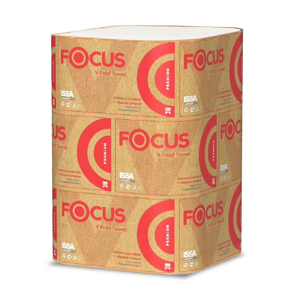 Полотенца бумажные Focus Premium, 200 листов