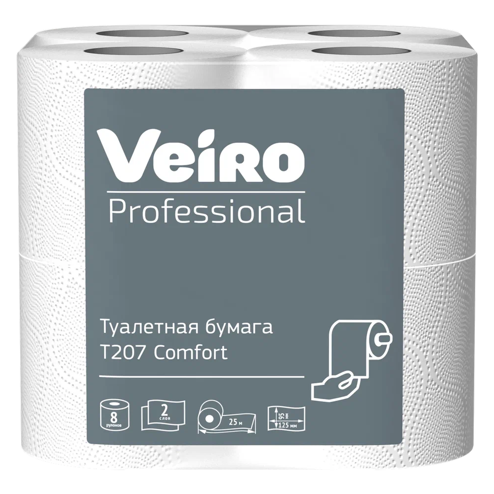Бумага туалетная "Professional Comfort", 2 слоя, 8 рулонов