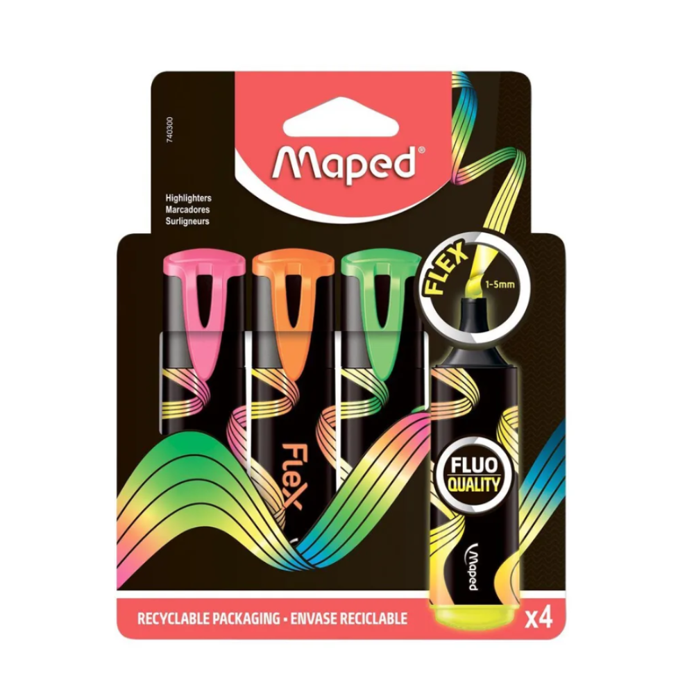 Набор текстовых маркеров Maped "Fluo Flex"