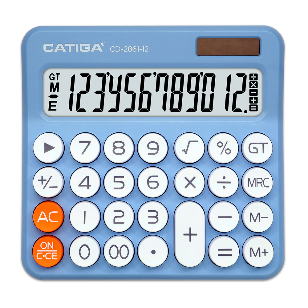 Калькулятор настольный CD-2861-12 Catiga, 12-разрядный, пластик, голубой