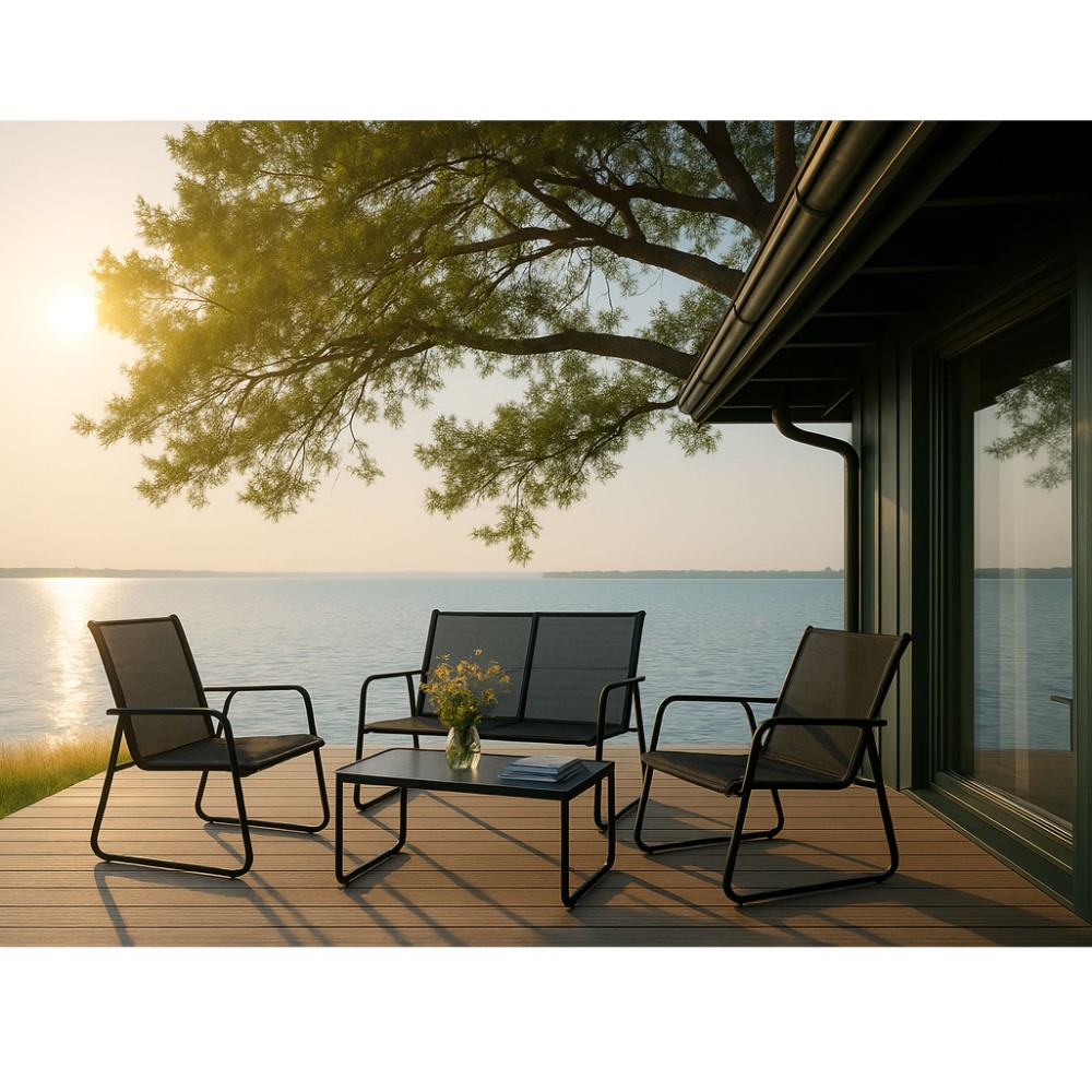 Комплект мебели садовой AksHome VERANDA (кресло 2 шт, диван 1 шт, стол 1 шт), черный - 19