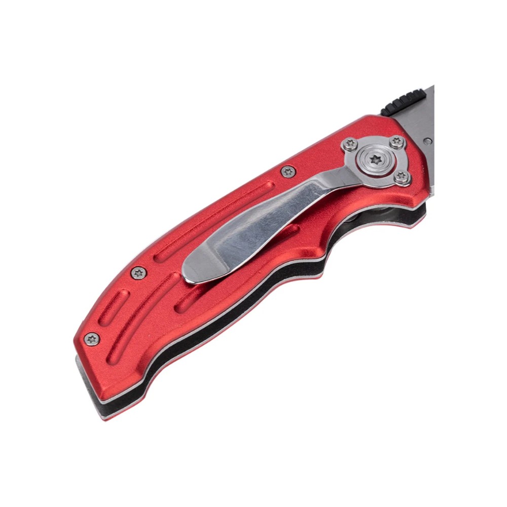 Нож строительный складной Deli RS EDL040, трапеция, 19T, красный - 5