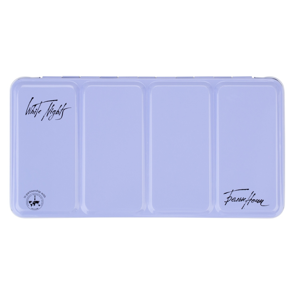 Пенал для акварели "Белые ночи" на 35 кювет, металл, светло-голубой