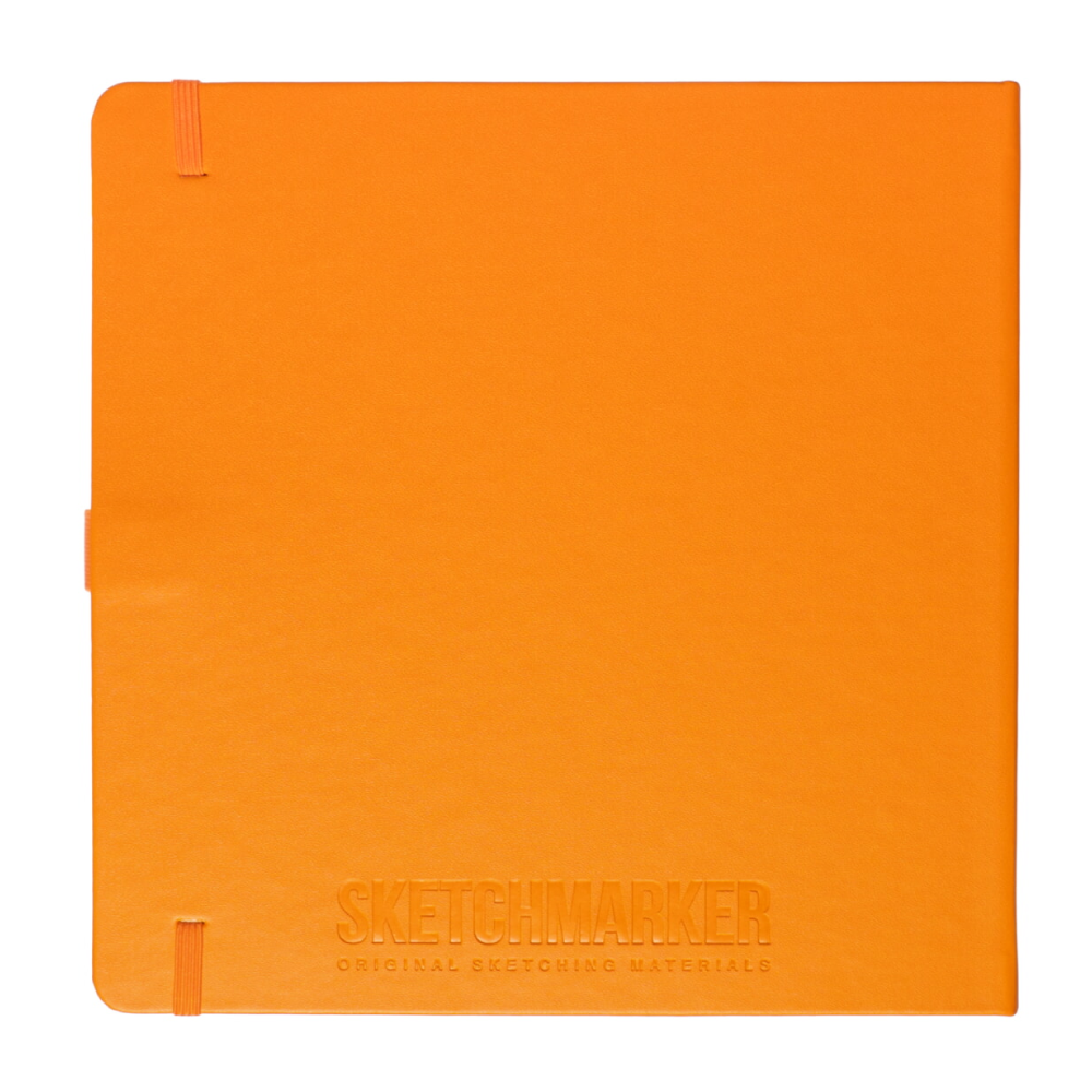 Скетчбук "Sketchmarker", 80 листов, 20x20 см, 140 г/м2, оранжевый неон 