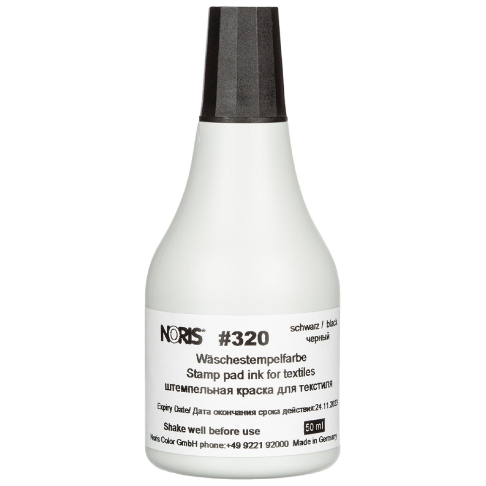 Краска штемпельная для тканей "Noris 320", 50 мл, черный