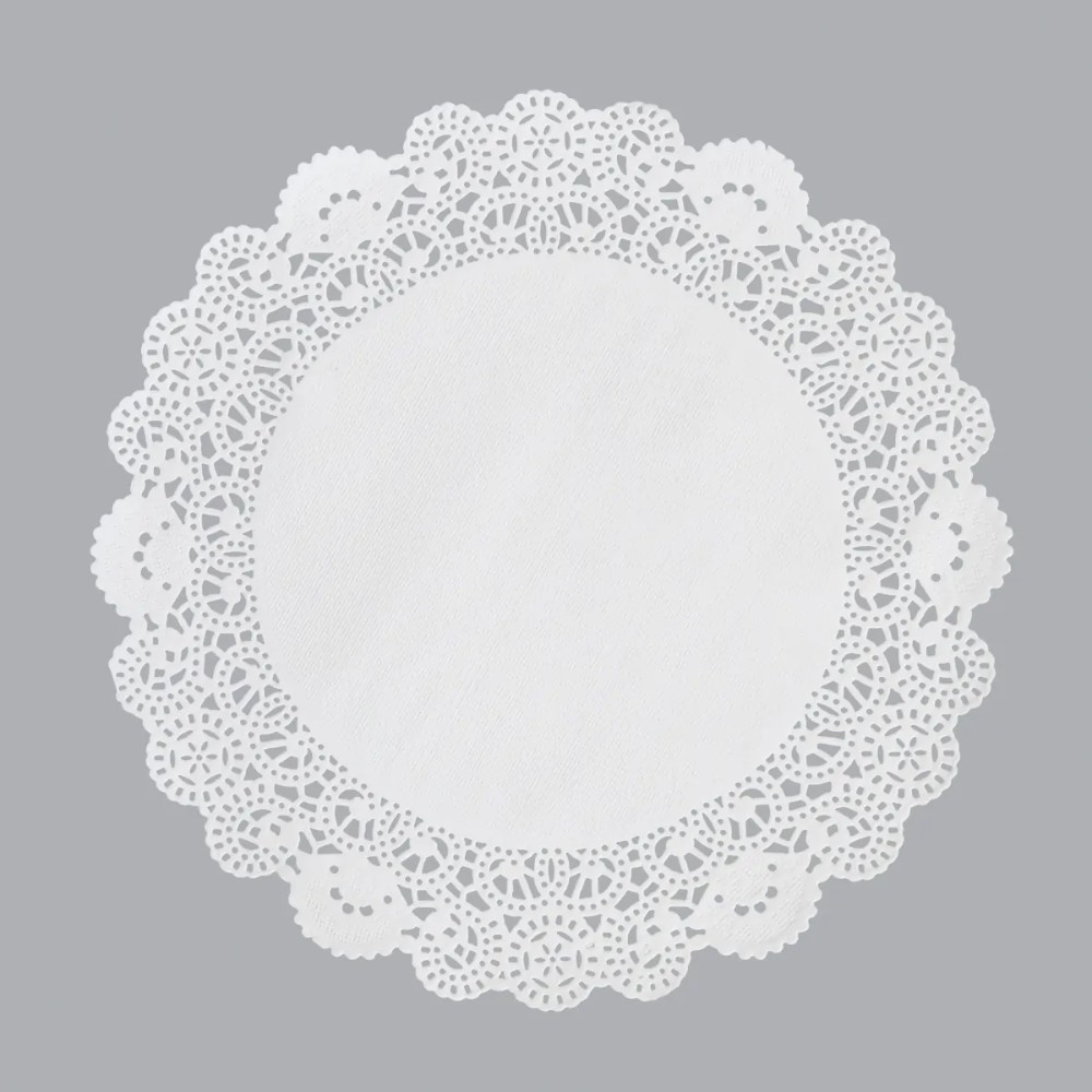 Салфетки бумажные ажурные AVIORA, d=18 см, белый, 250 шт