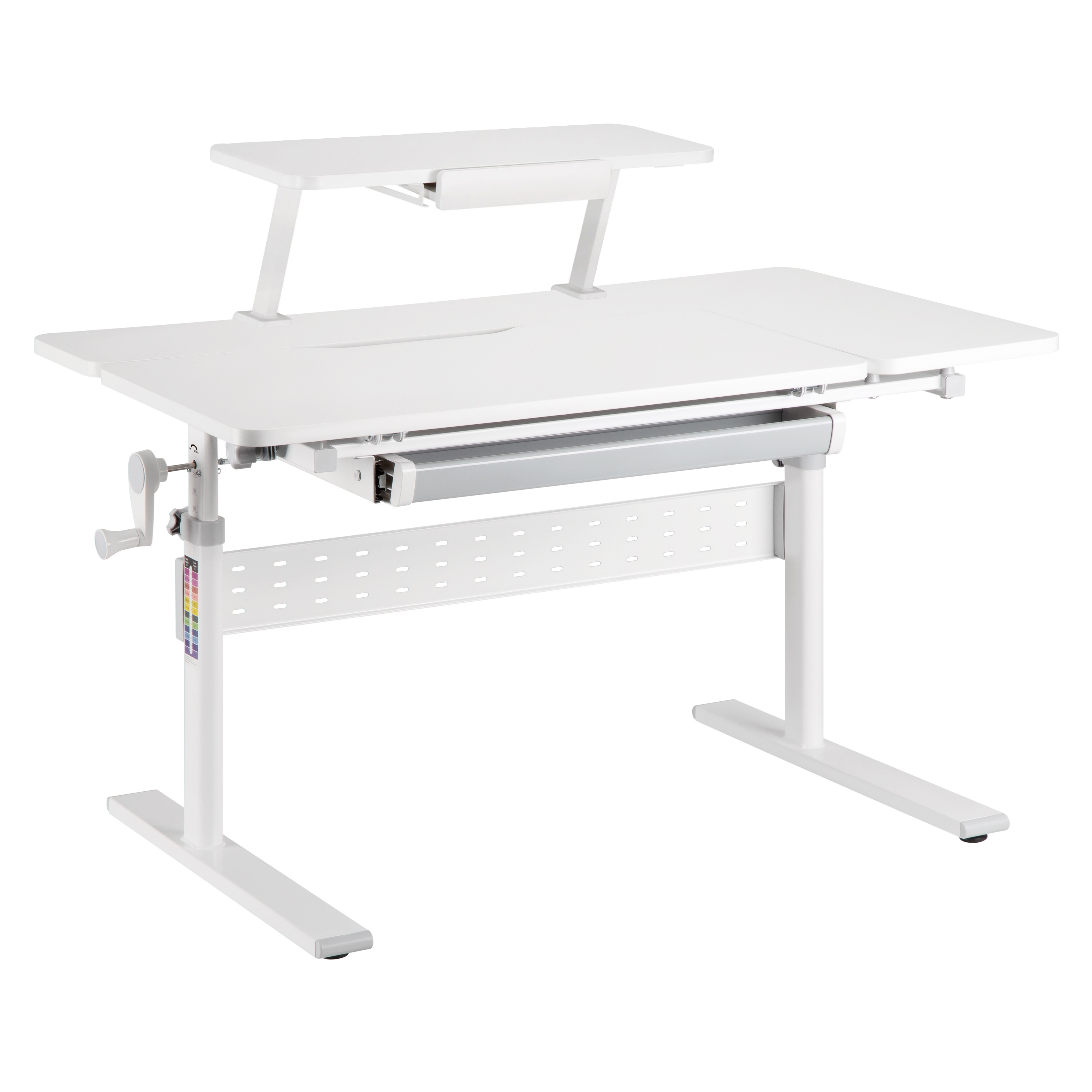 Комплект Ergosmart ученический Smart 100: парта E603 GREY, полка к парте E611 WHITE, накладка  на стол Е511