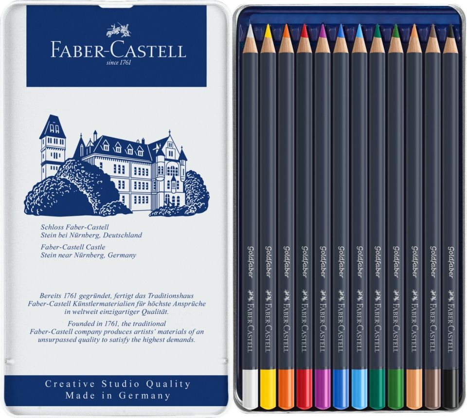 Карандаши цветные "Goldfaber", 12 шт., металлическая упаковка