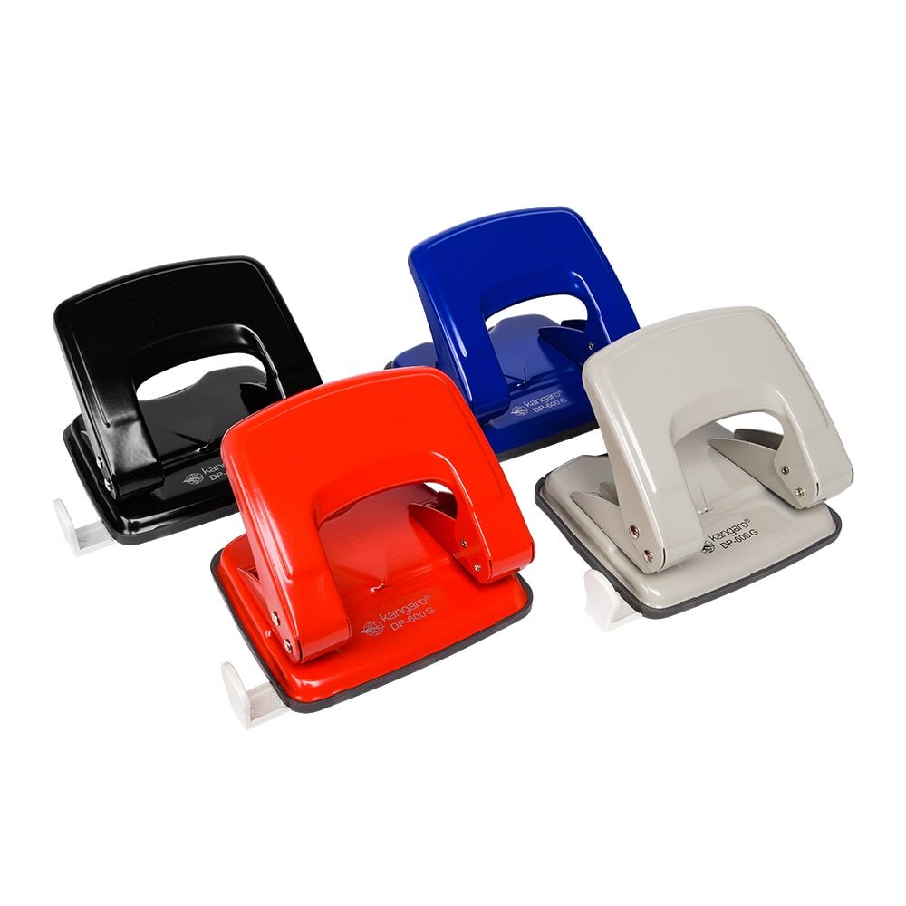 Дырокол Kangaro "DP-600G", 22 листа, черный