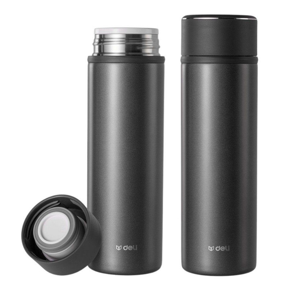 Бутылка термическая "Deli", 500 мл., металл, серый