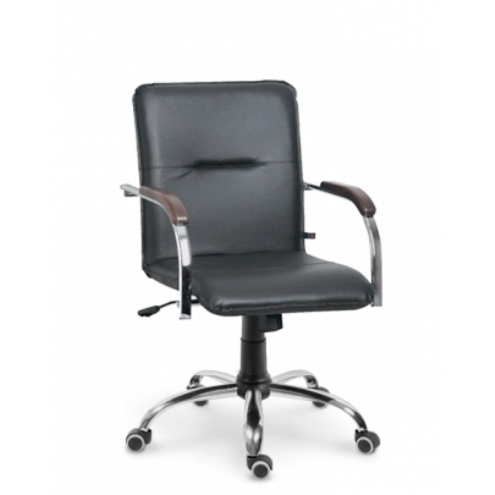 Кресло для персонала EVERPROF "Самба СН", кожзам, черный