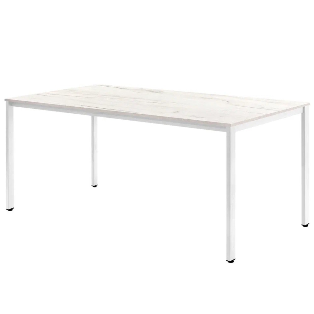 Стол Millwood Сеул, 1600х800 мм, дуб белый крафт, белый