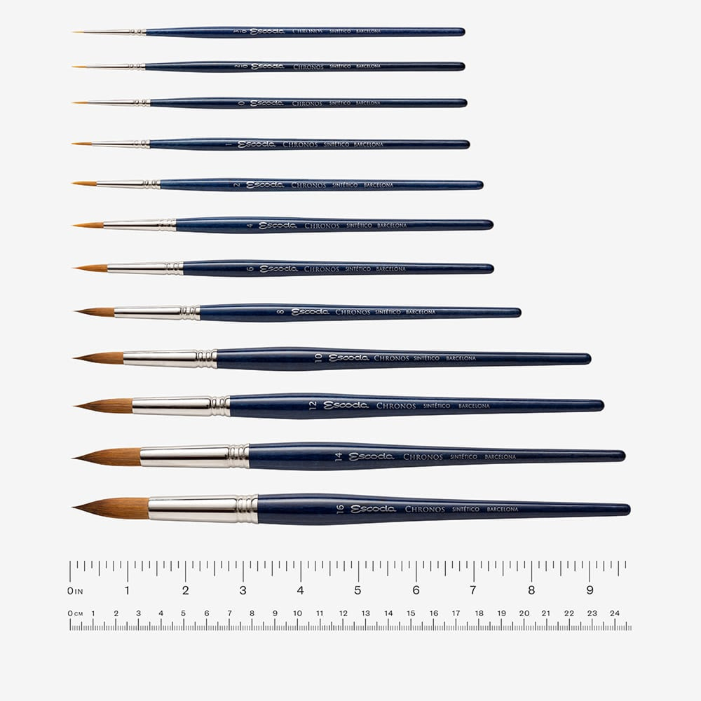 Кисть "Escoda Chronos", микс, круглая, на короткой ручке, № 8 - 3