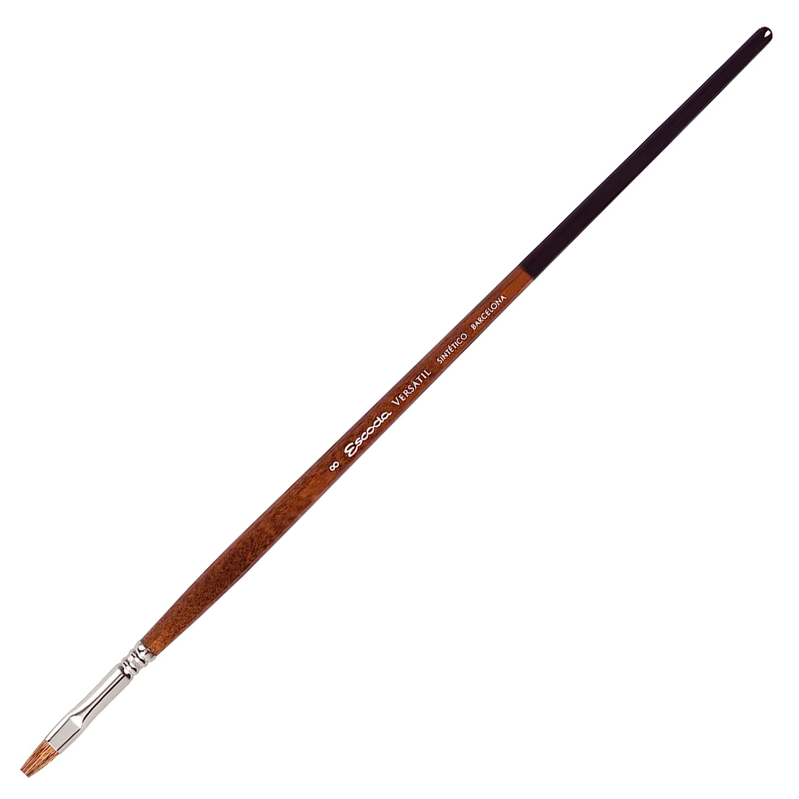 Кисть "Escoda Versatil Brush L/H", синтетика, темно-коричневый, плоская, №8