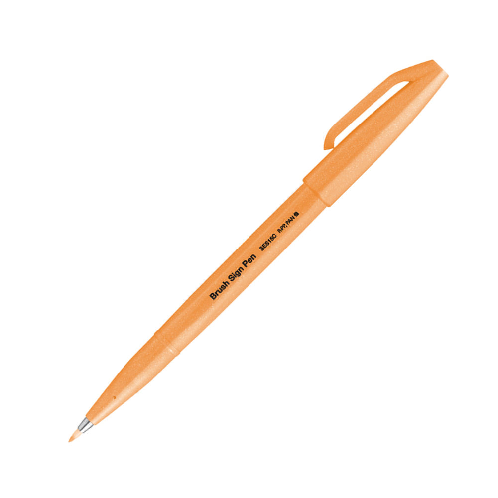 Маркер-кисть "Brush Sign pen", флуоресцентный оранжевый