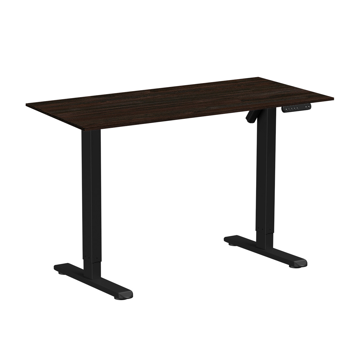 Стол с электроприводом WellDesk Basic 1300x675х18 черный/дуб термо черно-коричневый (9191456+9178193)