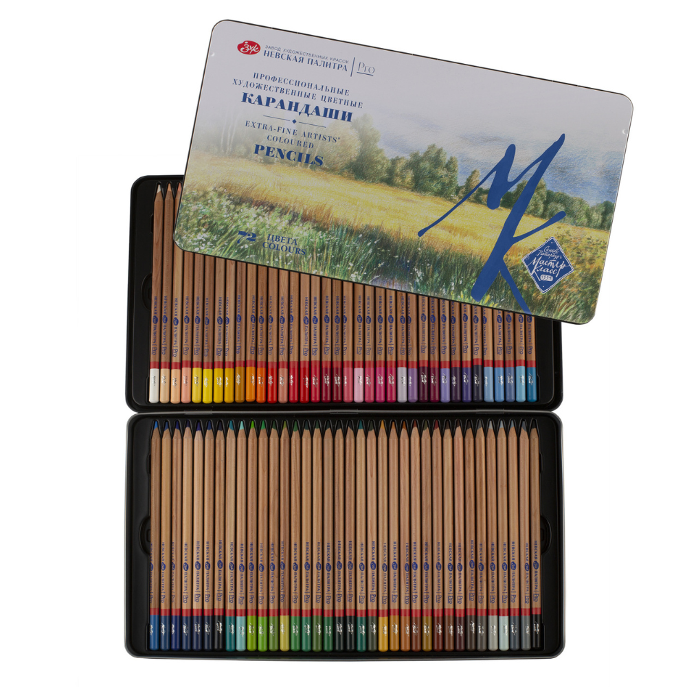 Цветные карандаши "Мастер-Класс", в жестяном пенале, 72 цвета