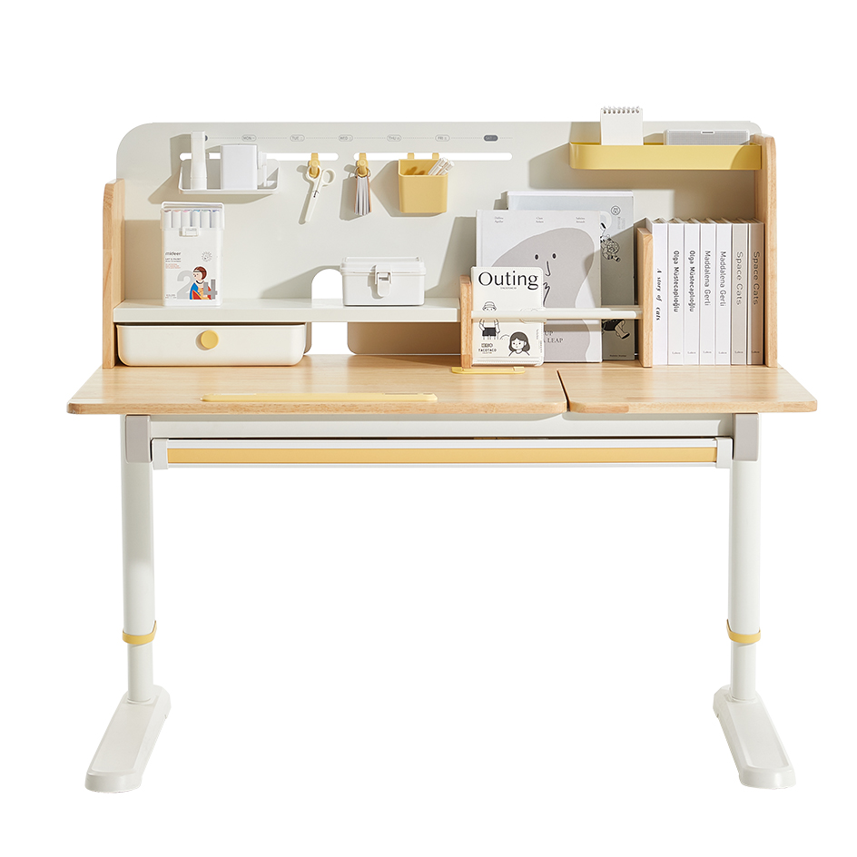 Стол Ergosmart регулируемый Galleon, 1200х700х(520-760) мм, гевея, с книжной полкой - 2