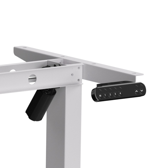 Стол с электроприводом WellDesk Basic 1300x675х18 белый/дуб денвер трюфель (9191460+9072454) - 3