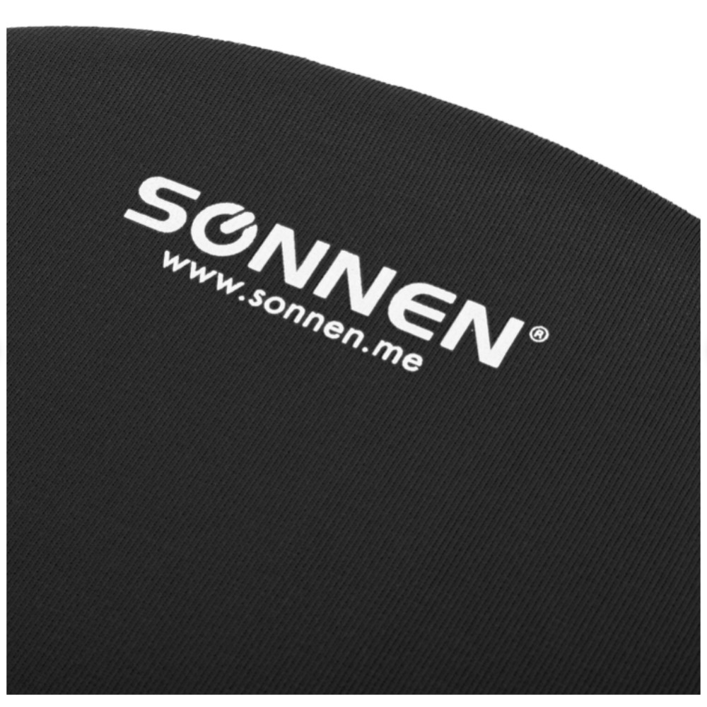 Коврик для мыши "Sonnen", 250х220х20 мм, полиуретан, лайкра, с подушкой под запястье, черный - 4