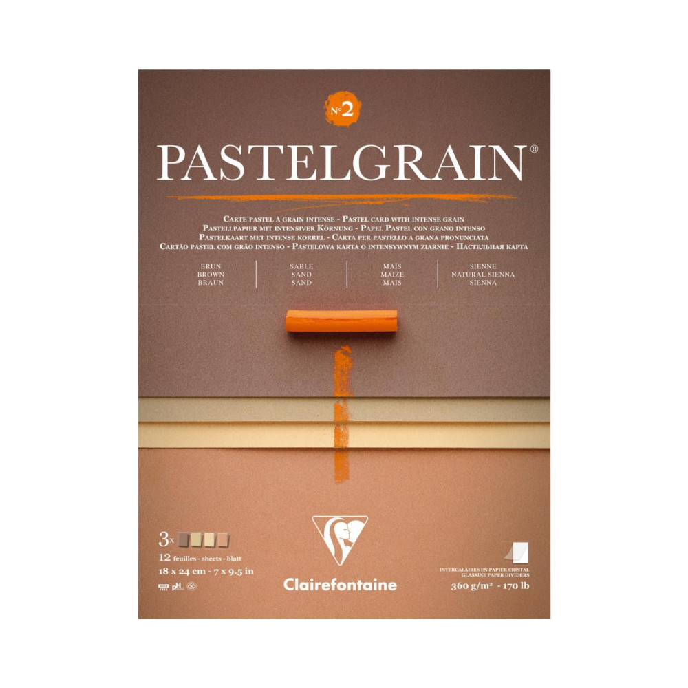 Блок бумаги для пастели "PastelGrain" 4 оттенка, 18х24см, 360 г, 12 листов, №2
