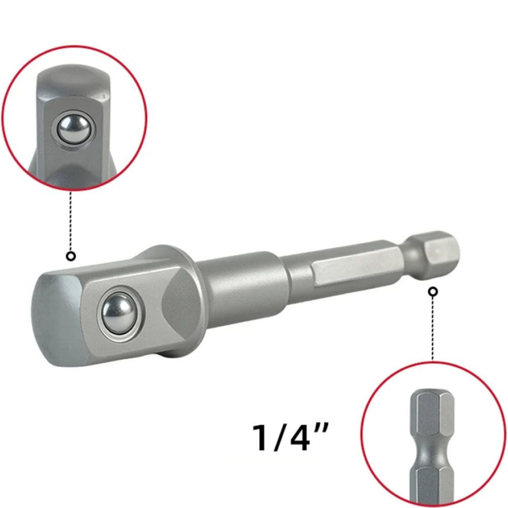 Набор адаптеров шестигранников Deli YS EDL110002, 1/4 на квадрат 1/4'', 3/8'', 1/2" - 7