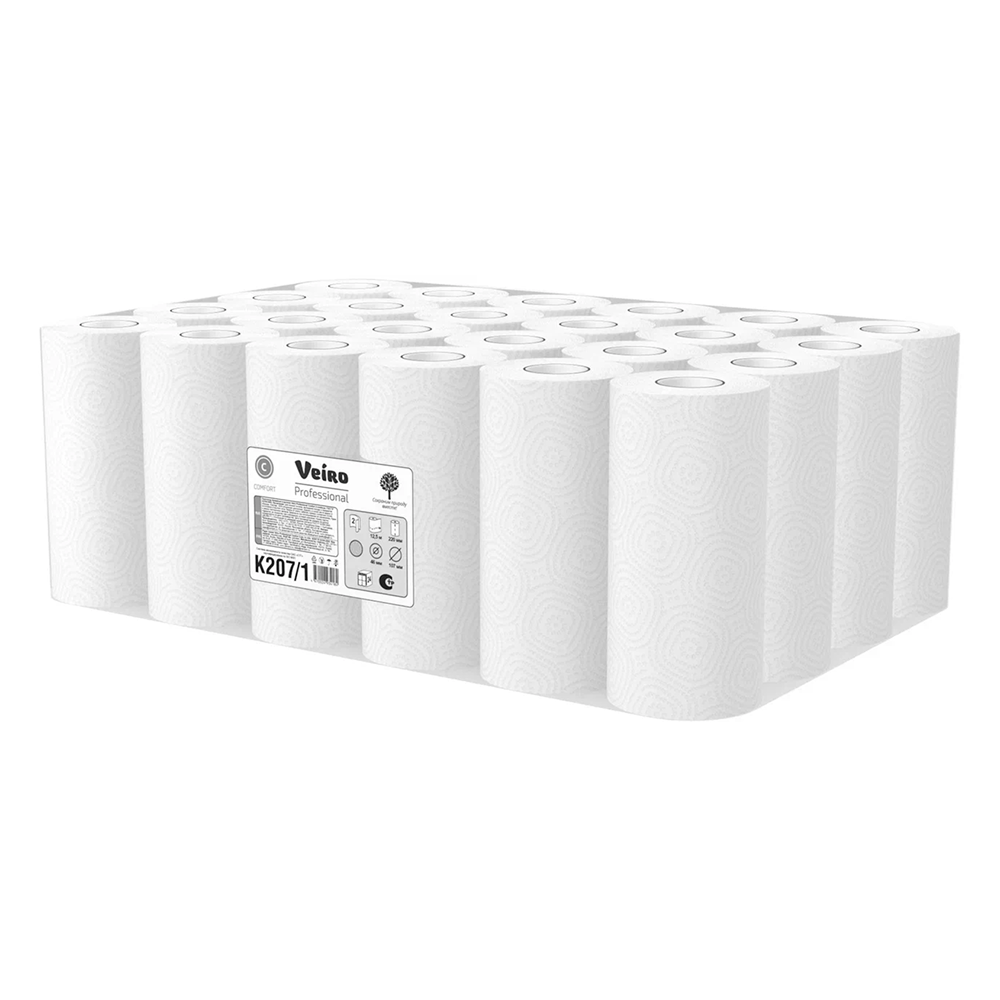 Полотенца бумажные Veiro Professional Comfort в рулонах (1*2) 12.5м, 2 слоя - 10