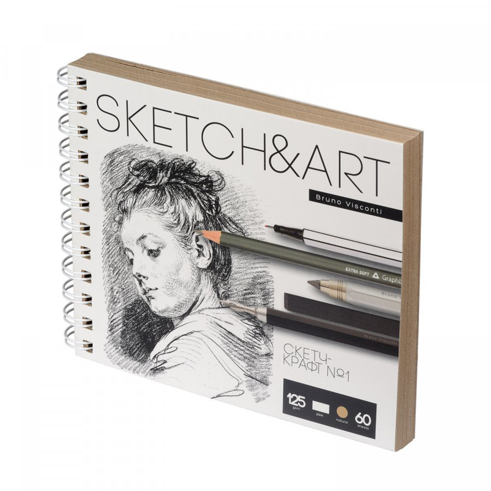Скетчбук "Sketch&Art", 18x15.5 см, 125 г/м2, 60 листов - 3