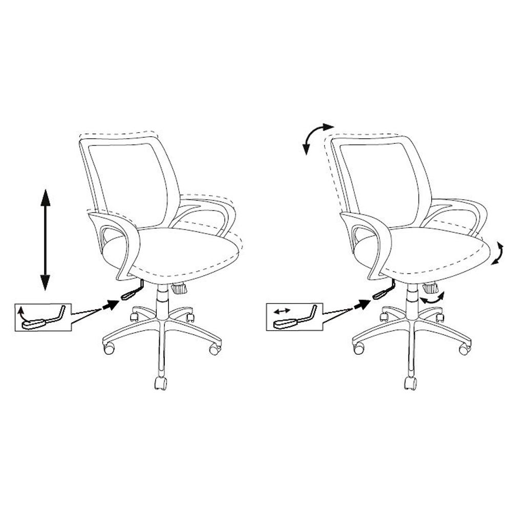 Кресло для персонала Бюрократ "CH-695N/BLACK", ткань, пластик, оранжевый - 7