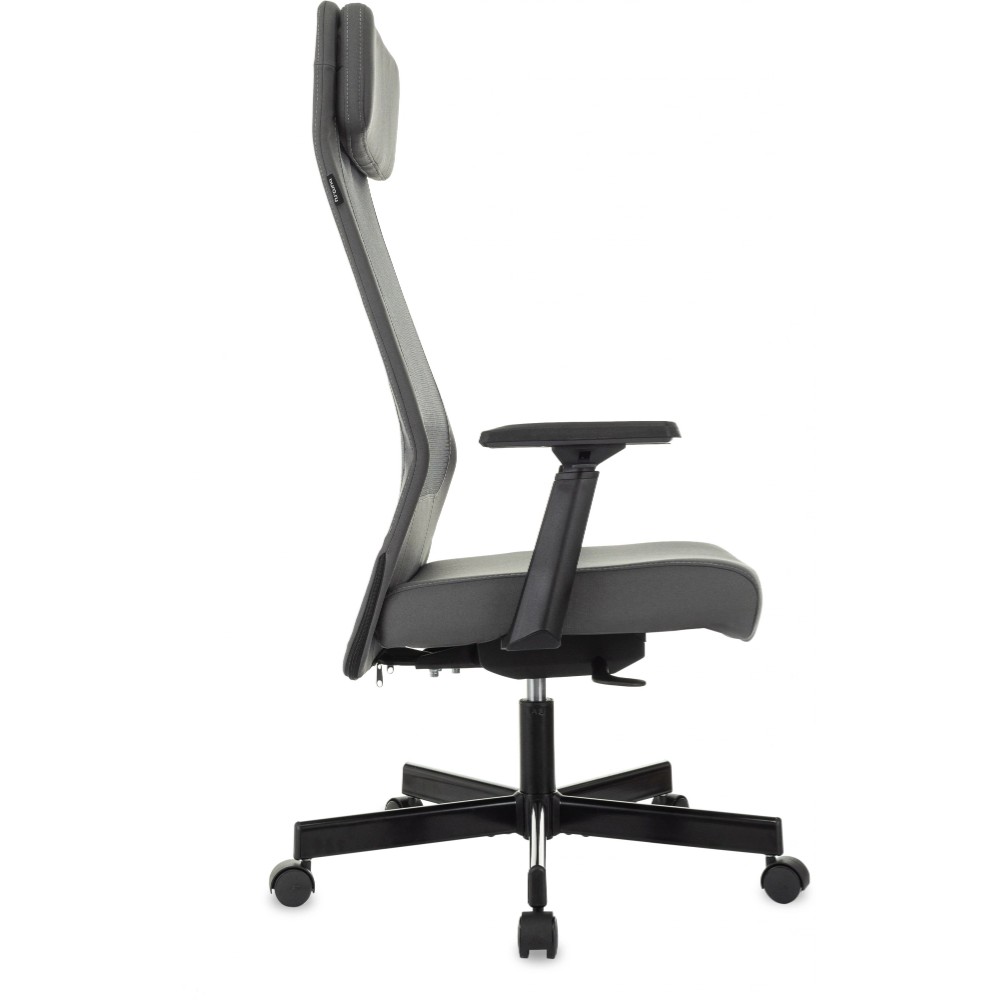 Кресло для руководителя Бюрократ T-995, ткань, сетка, серый, металл черный - 4