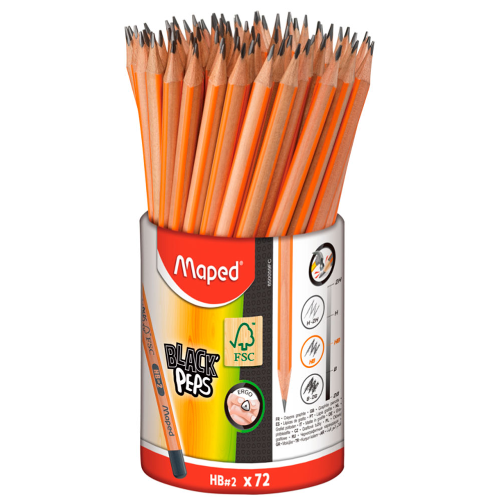 Карандаш простой Maped "Classic", HB, оранжево-коричневый