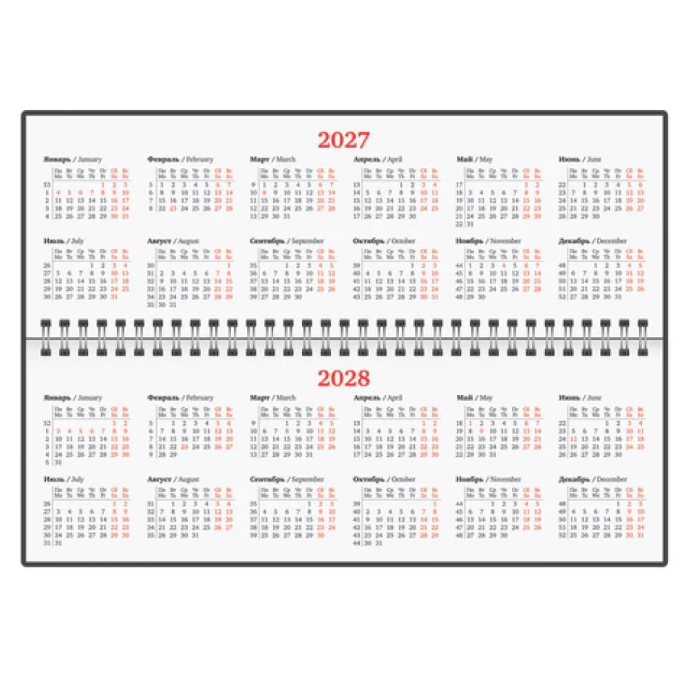 Планинг датированный "Select" на 2027 год, 305х140 мм, 120 страниц, линейка, коричневый - 3