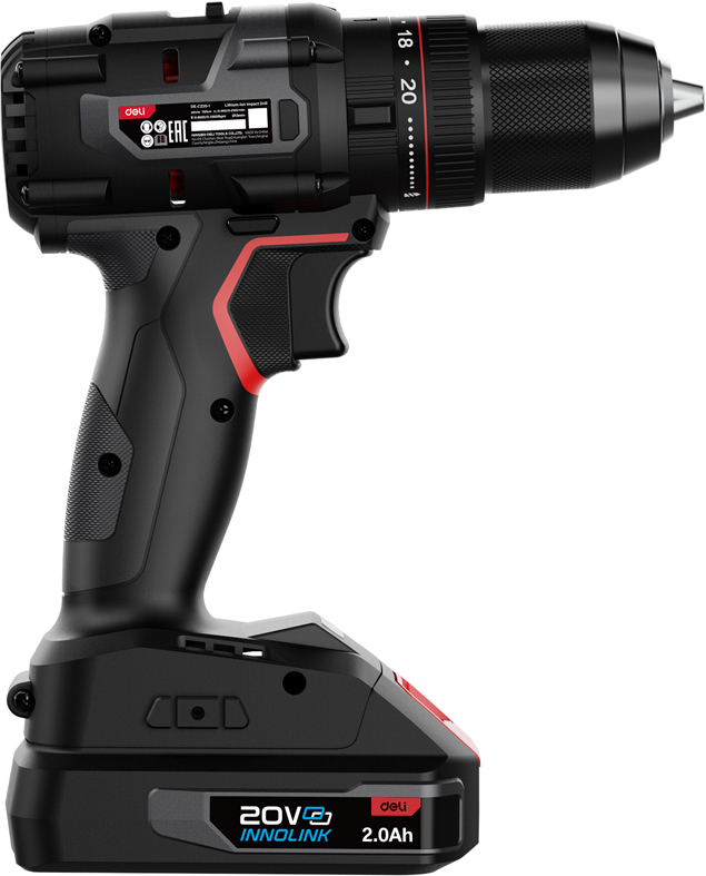 Аккумуляторная дрель-шуруповерт Deli RS DE-CZ20-1D2 20 В, 70 Нм, 2 АКБ, 2 Ач, сумка - 4