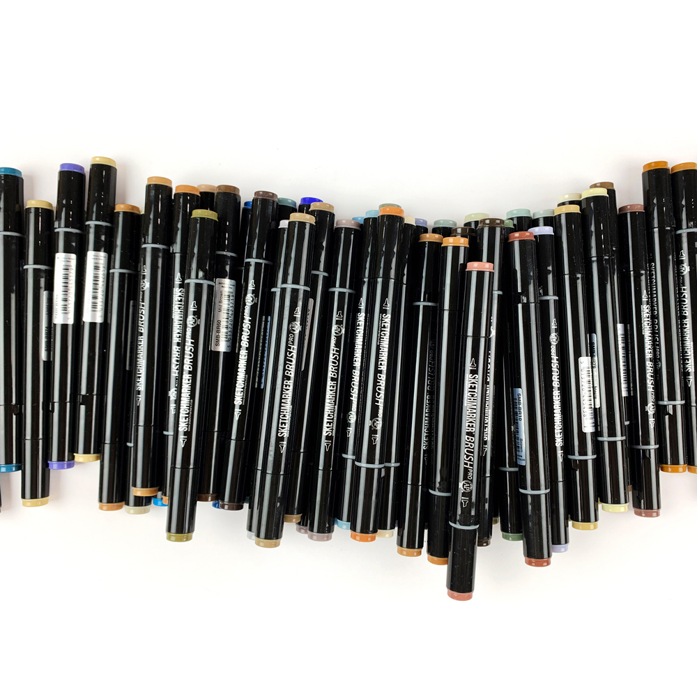 Маркер перманентный двусторонний "Sketchmarker Brush", G32 зеленовато-желтый - 4