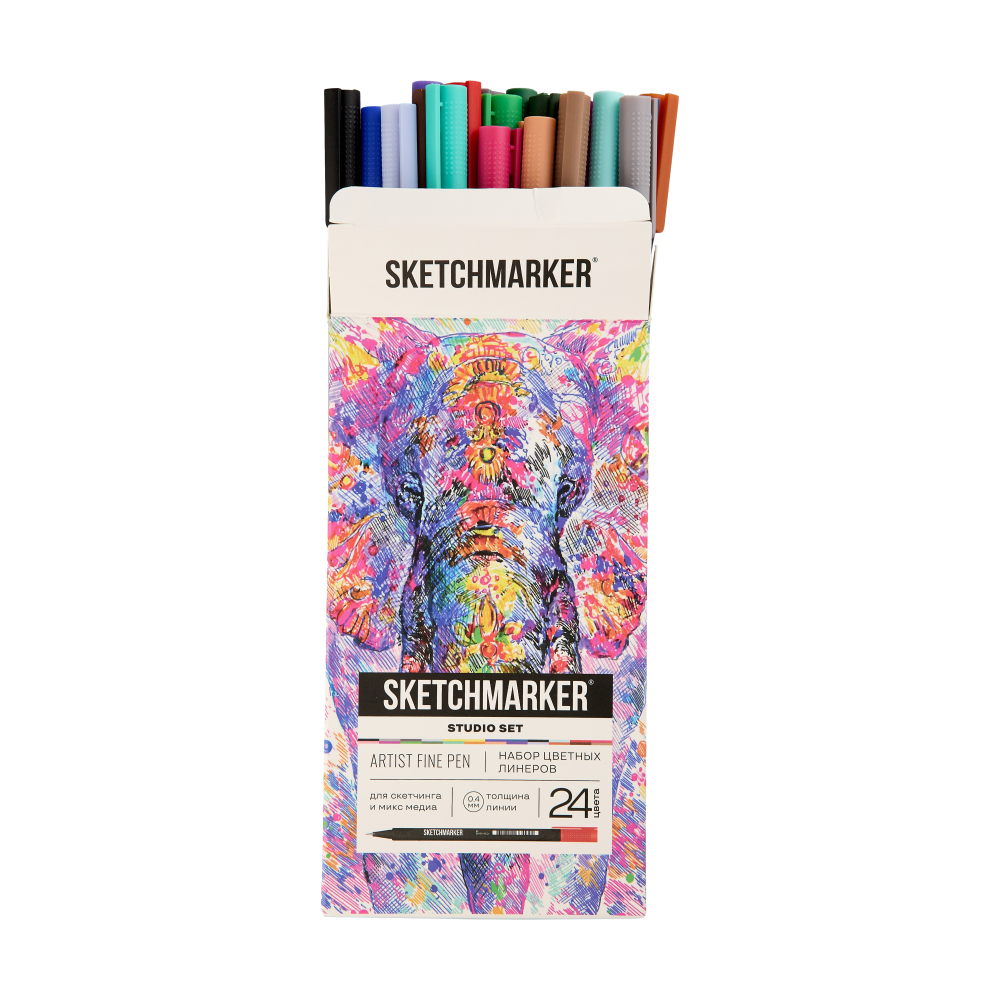 Ручка капиллярная "Sketchmarker Artist fine pen Studio", 24 шт - 10