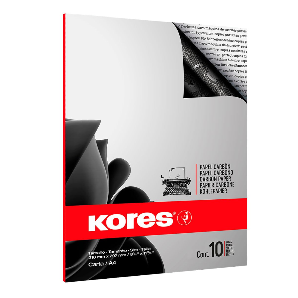 Бумага копировальная "Kores 1200", A4, 10 листов, черный
