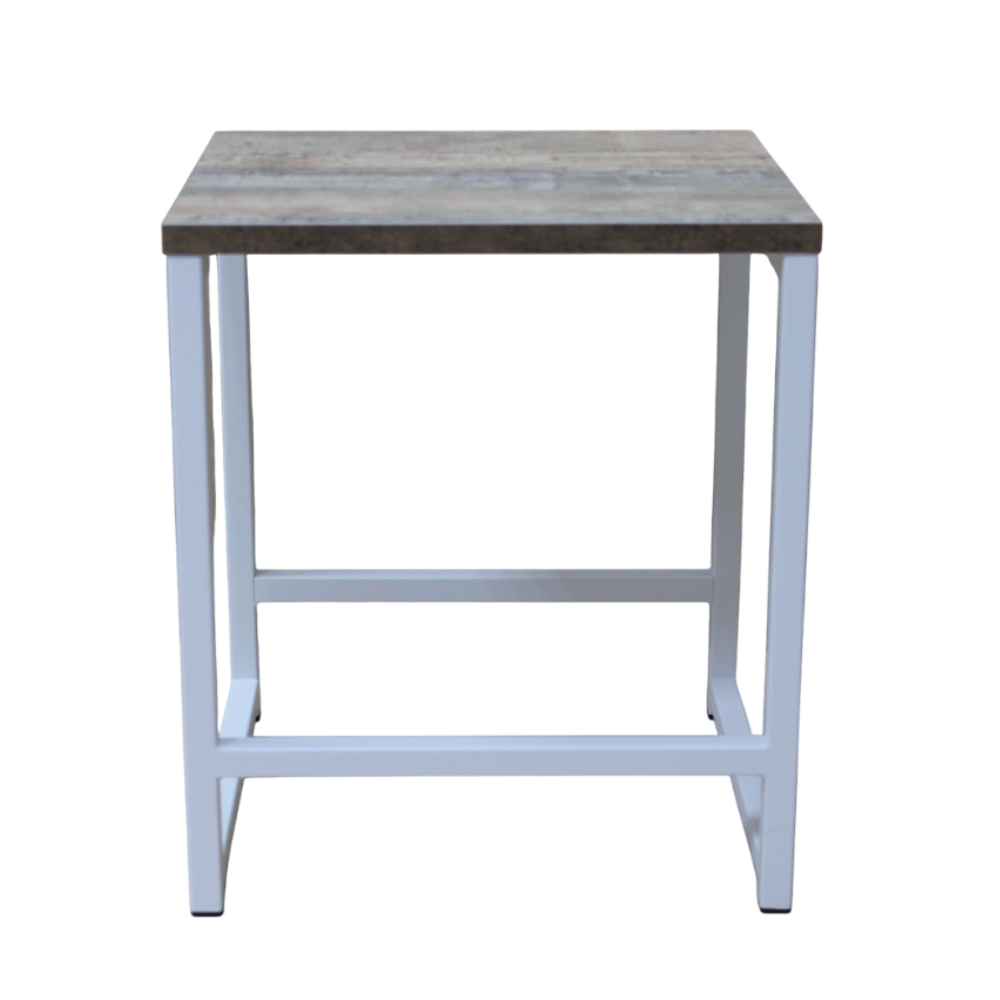 Табурет RION ALLERD, металл, ЛДСП, белый муар, Австралийское дерево