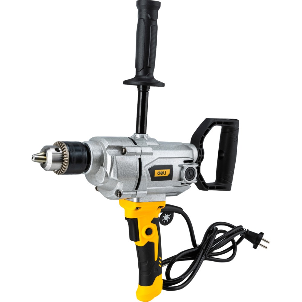 Дрель Deli YS EDL-DZ16-E1 сетевая, 1200 Вт, 1000 об/мин, 1 скор., коробка, желтый