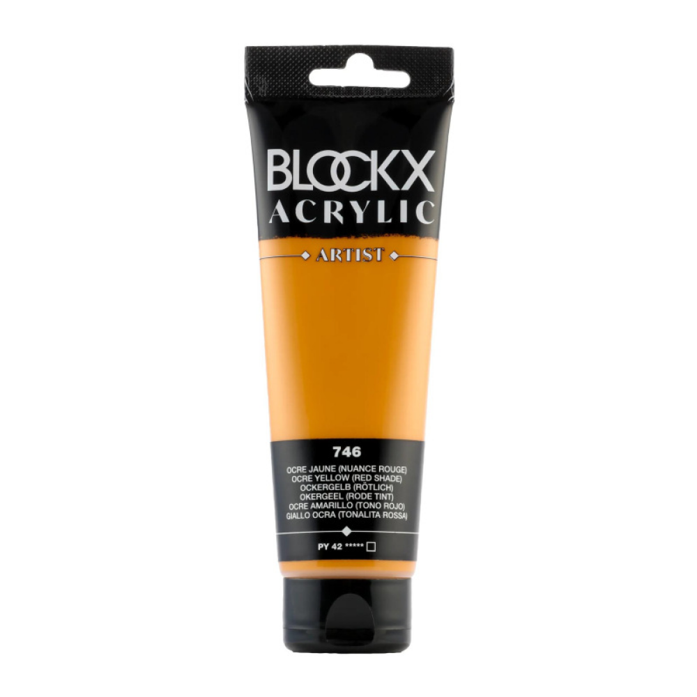 Краски акриловые "Blockx", 746 охра желтая (красный оттенок), 120 мл