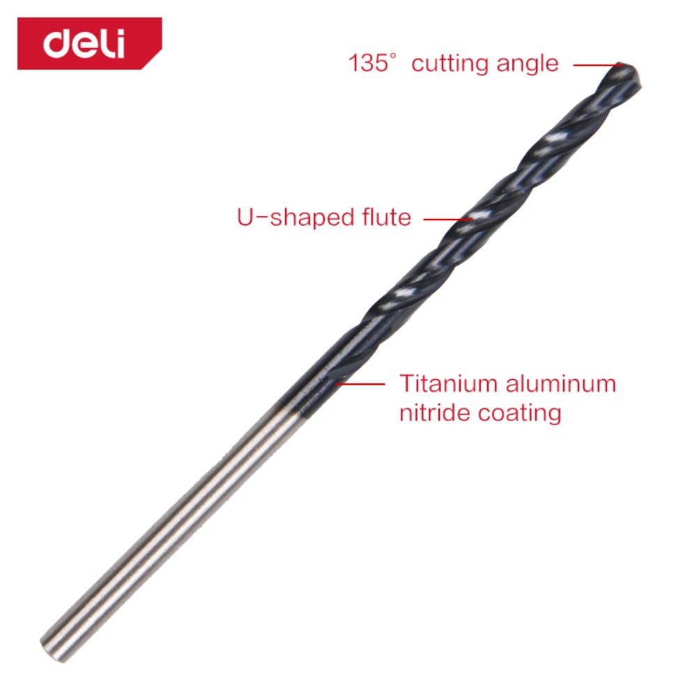 Сверло по металлу Deli RS EDH-MHZ045-E4, 4.5 мм, DIN 338, HSS-TiN - 3