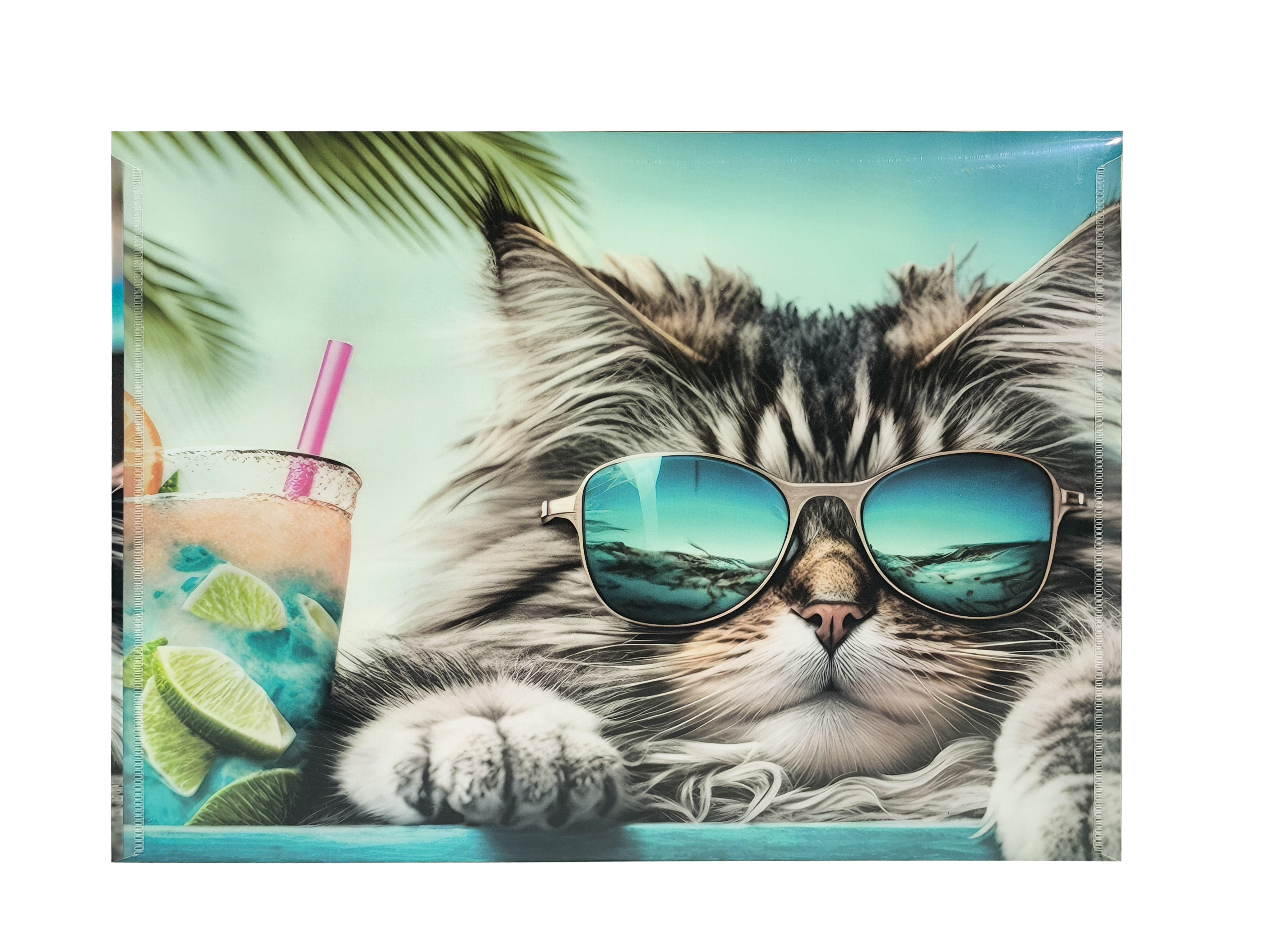 Папка-конверт на кнопке "Chillout cat", А5, разноцветный