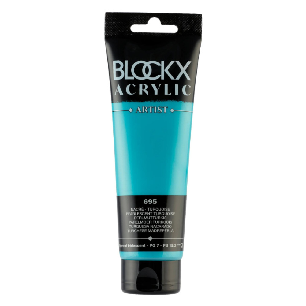 Краски акриловые "Blockx", 695 жемчужный бирюзовый, 120 мл