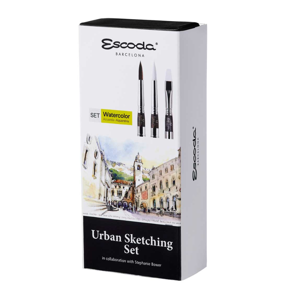 Набор кистей "Escoda. Urban sketching set", 3 шт, складные 