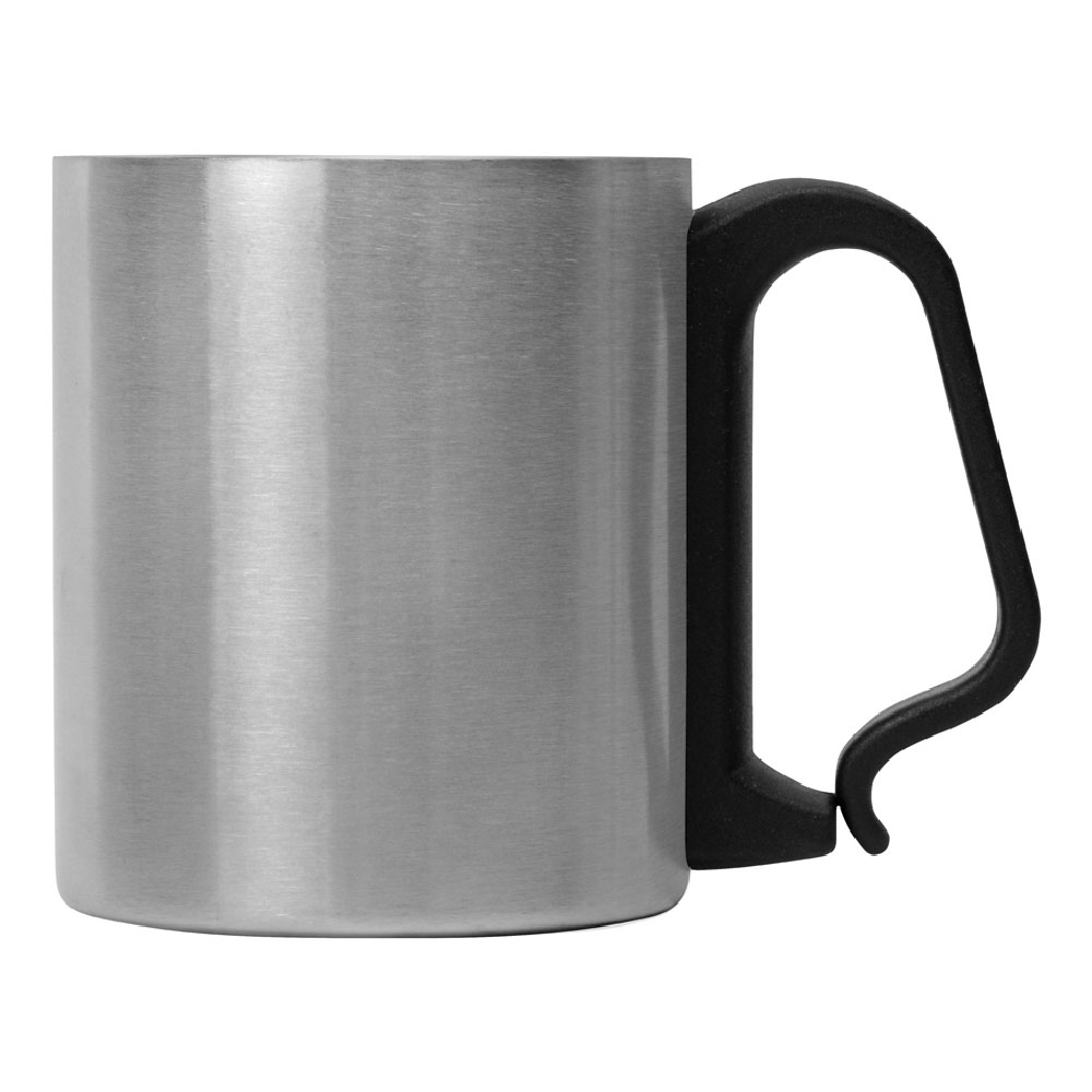 Кружка Oasis "Climber", нержавеющая сталь, пластик, 220 мл, серебристый, черный