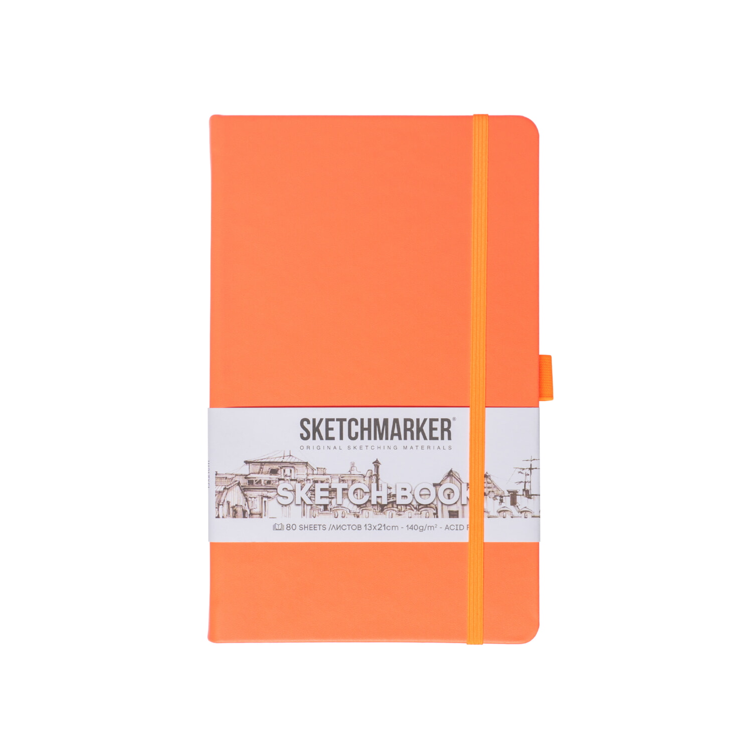 Скетчбук "Sketchmarker", 13x21 см, 140 г/м2, 80 листов, неоновый коралл